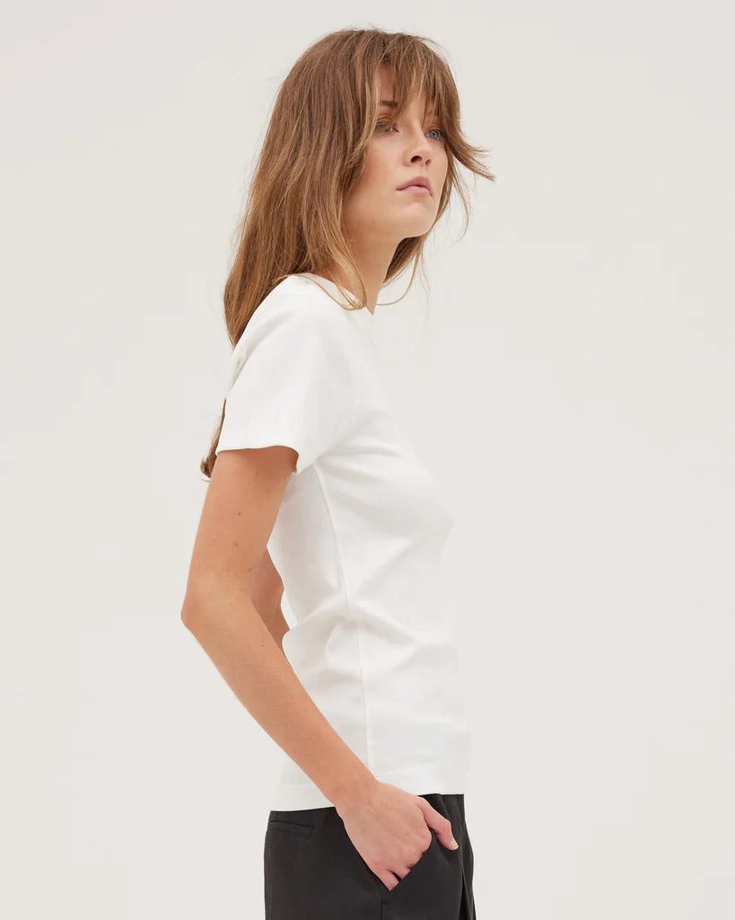Cloth & Co - Ribbed tee. White