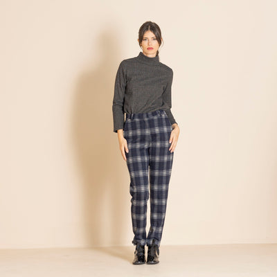 Megan Salmon - Audrey Tartan Trouser. Black