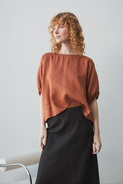 Lilly Pilly Tina Linen Top Cajun