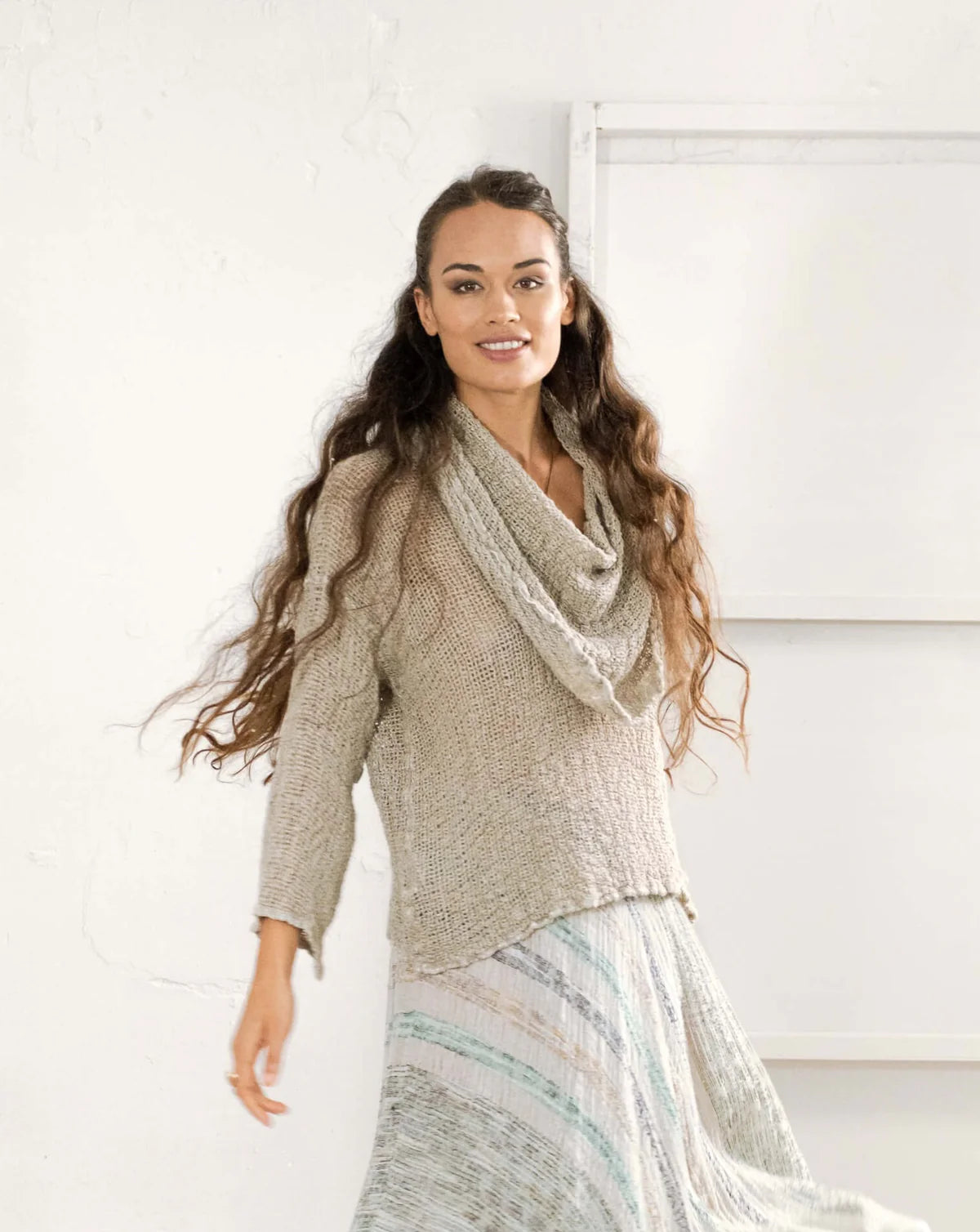 La Bottega Di Brunella - Maglia Delusa Campagna. Naturale.