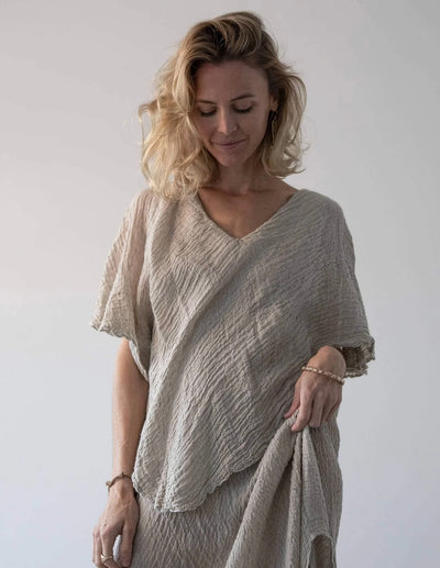 La Bottega Di Brunella - Poncho Top Garzata. Naturale