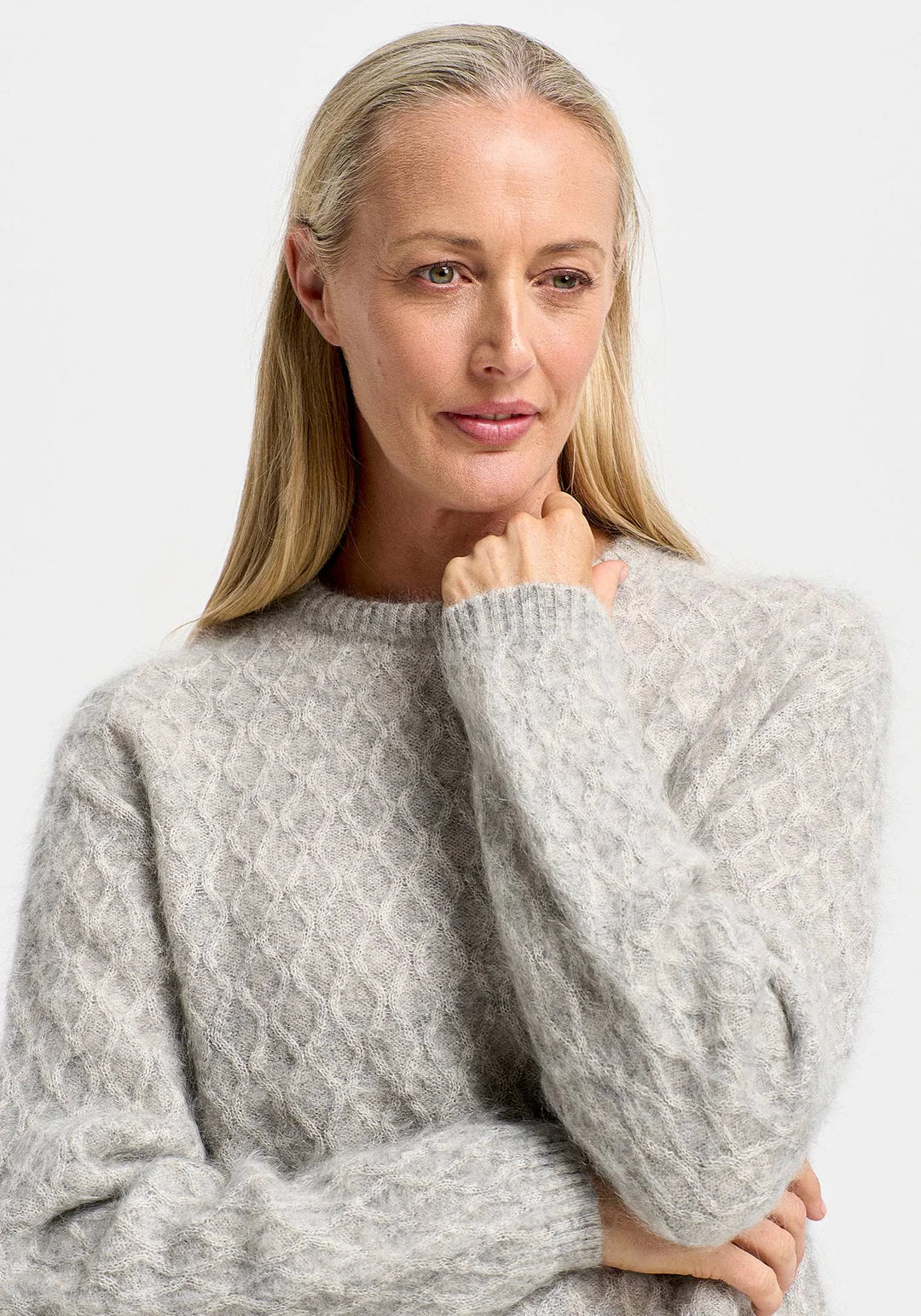 Merino Mink - Isla sweater. Ice.