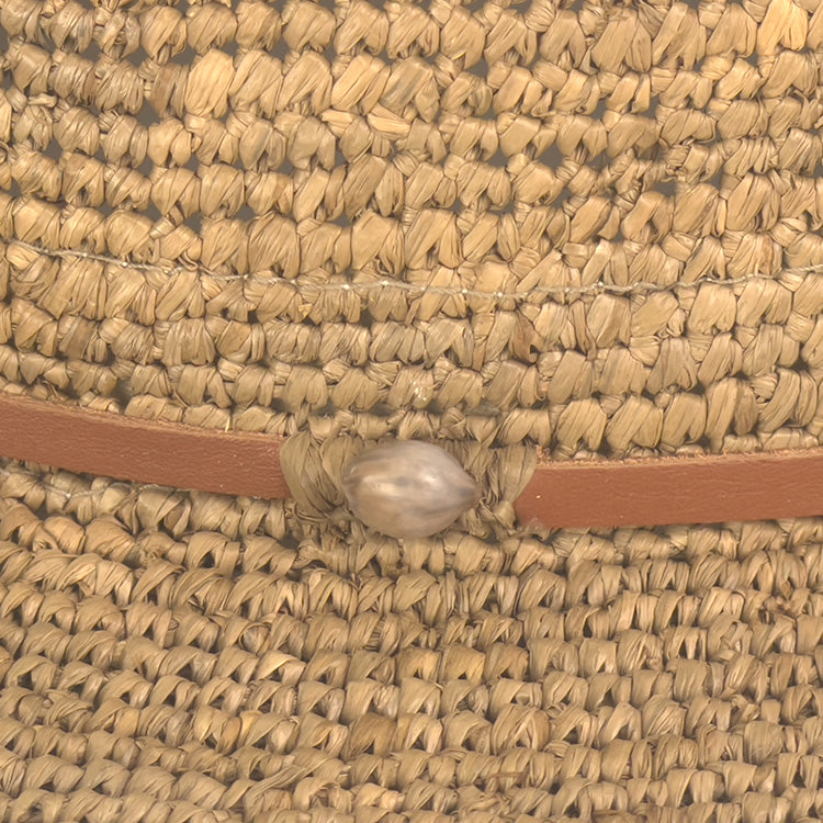 Made In Mada - Aziz Hat Tan Leather & Braided. Natural.