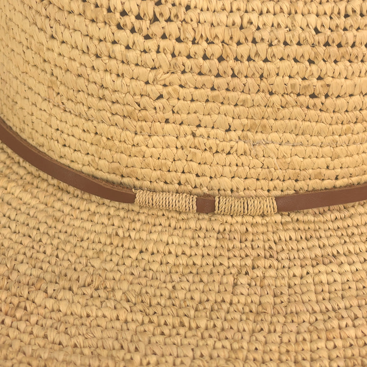Made In Mada - Aziz Hat Tan Leather & Braided. Natural.