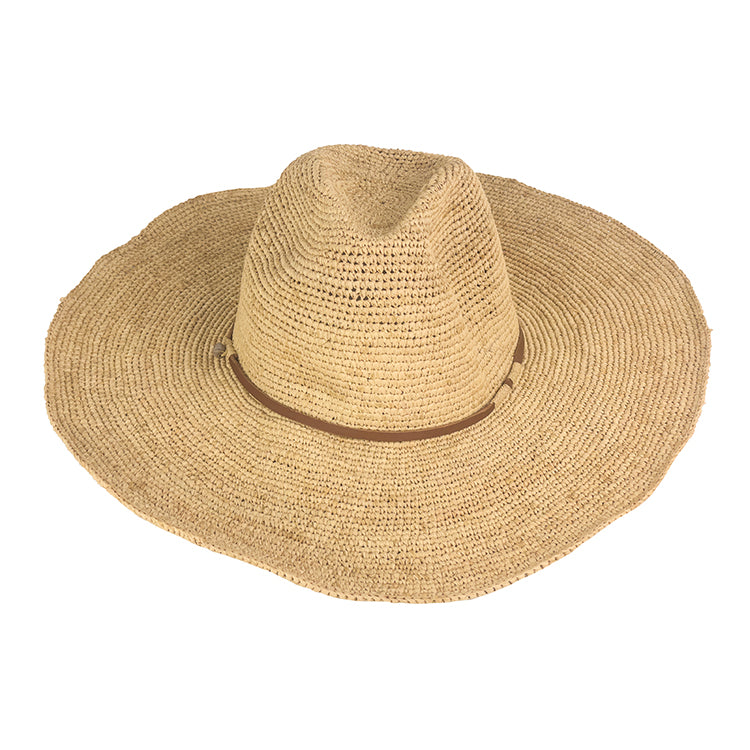 Made In Mada - Aziz Hat Tan Leather & Braided. Natural.
