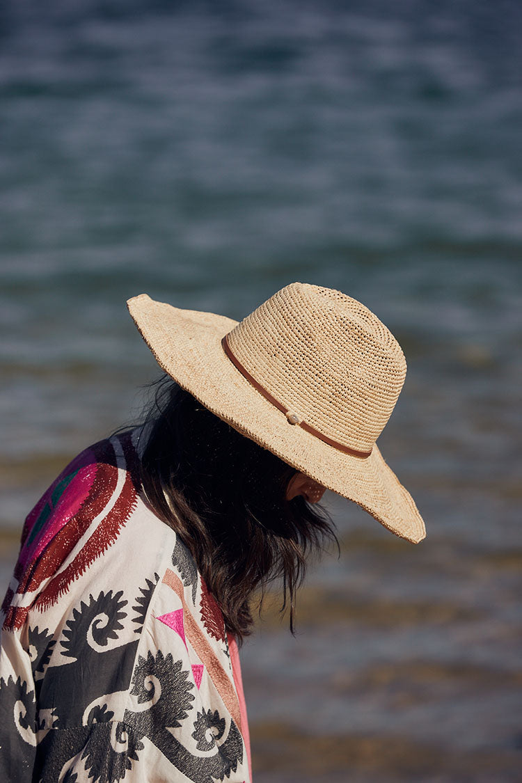 Made In Mada - Aziz Hat Tan Leather & Braided. Natural.