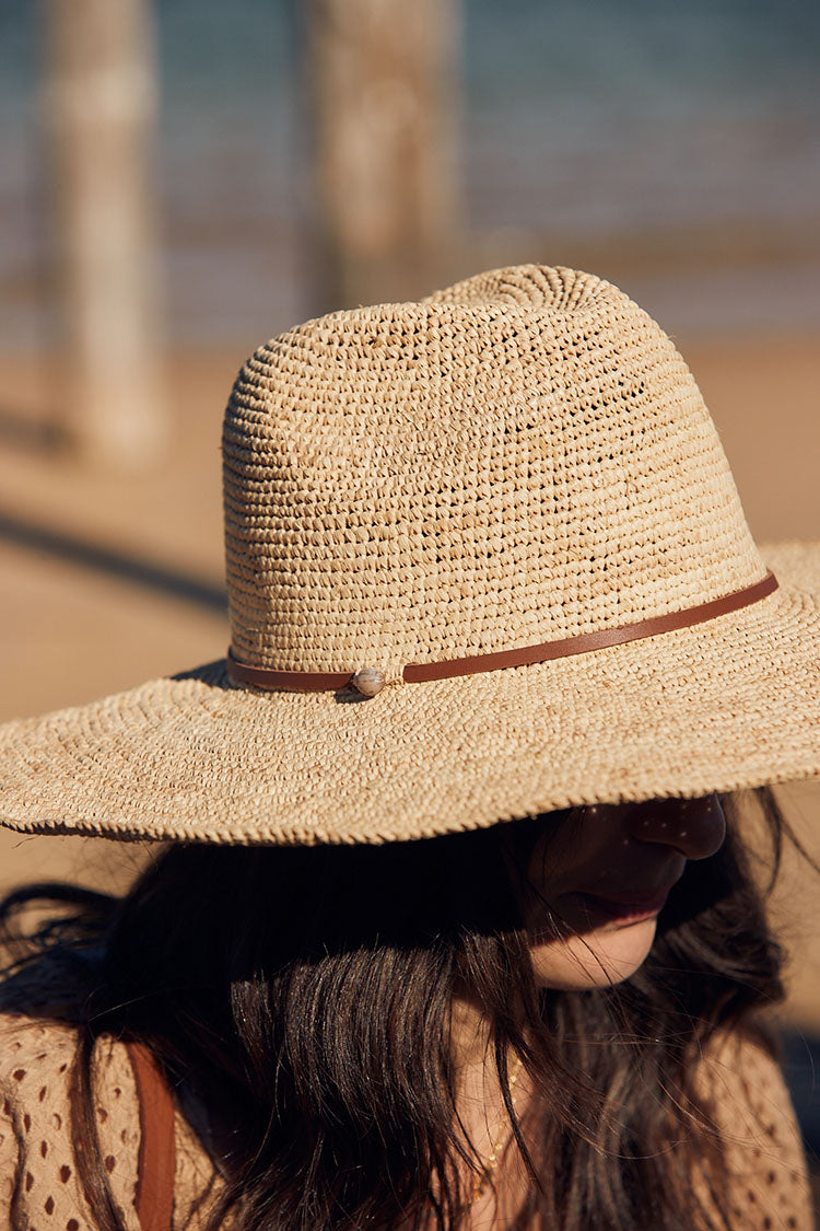 Made In Mada - Aziz Hat Tan Leather & Braided. Natural.