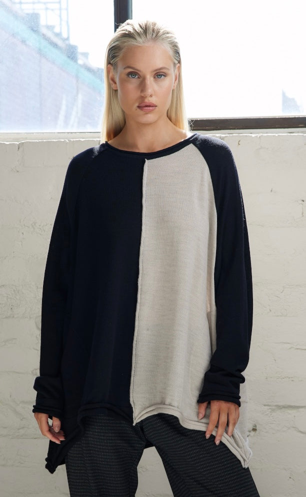 Vale and Ward - Mackenzie Knit. Black/Ivory.
