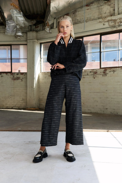 Vale and Ward - Mandy Pant. Silver Stripe