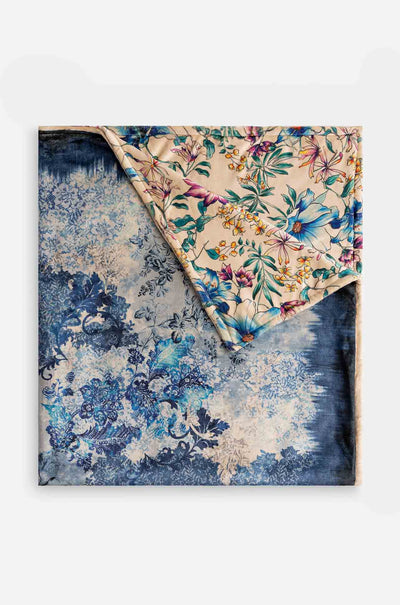 Johnny Was - Laurel canyon cozy blanket. Denim Lace.
