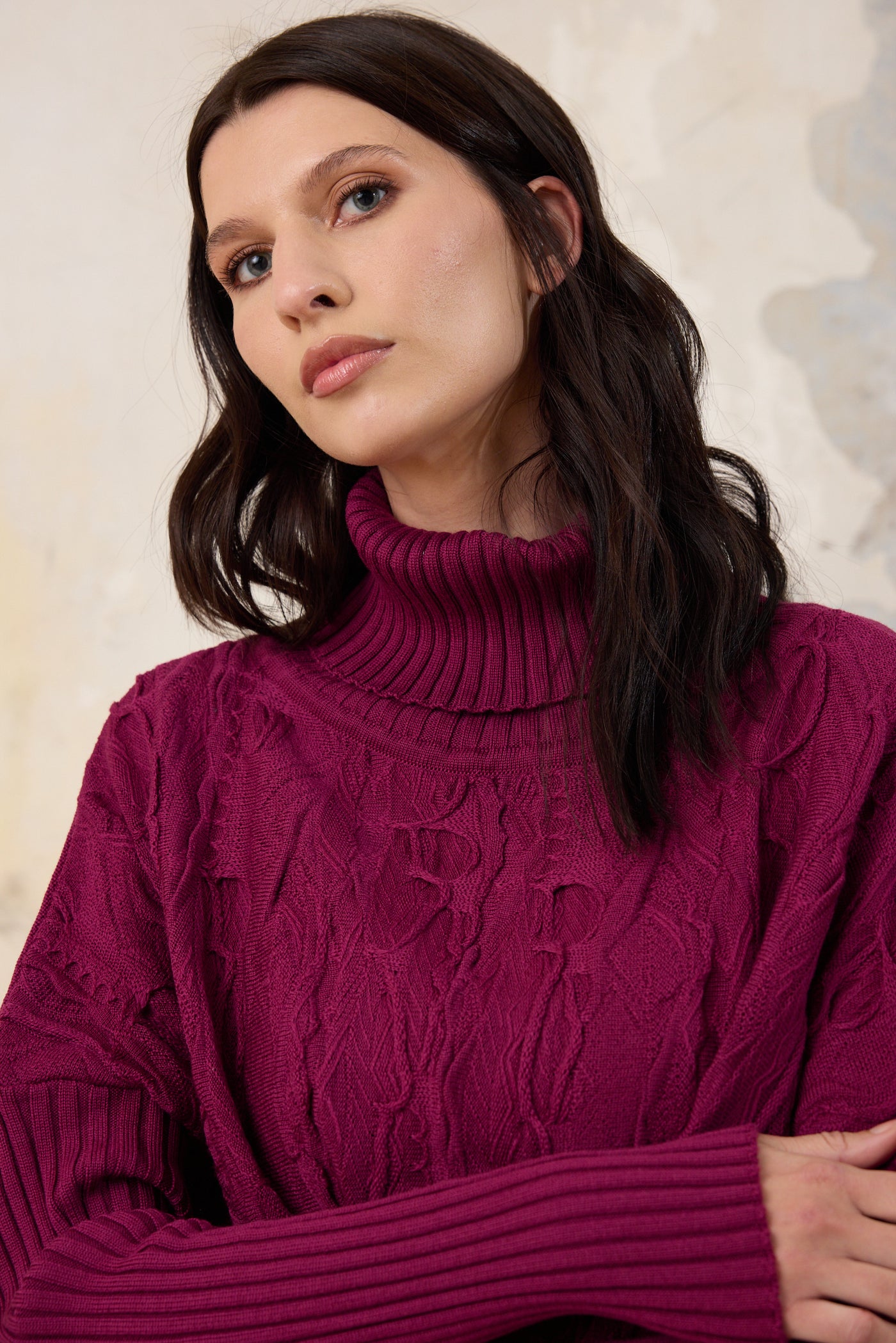 Vale and Ward - Quinn Knit. Raspberry.