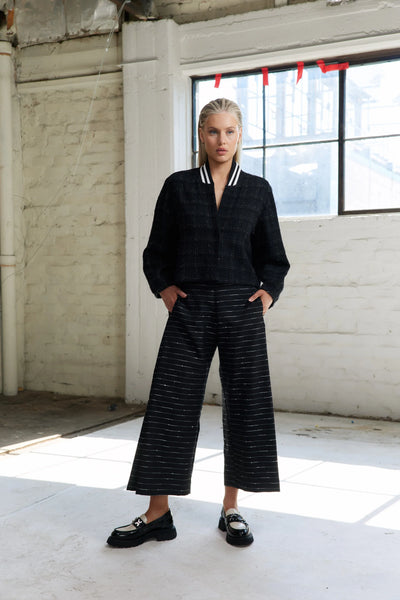 Vale and Ward - Mandy Pant. Silver Stripe