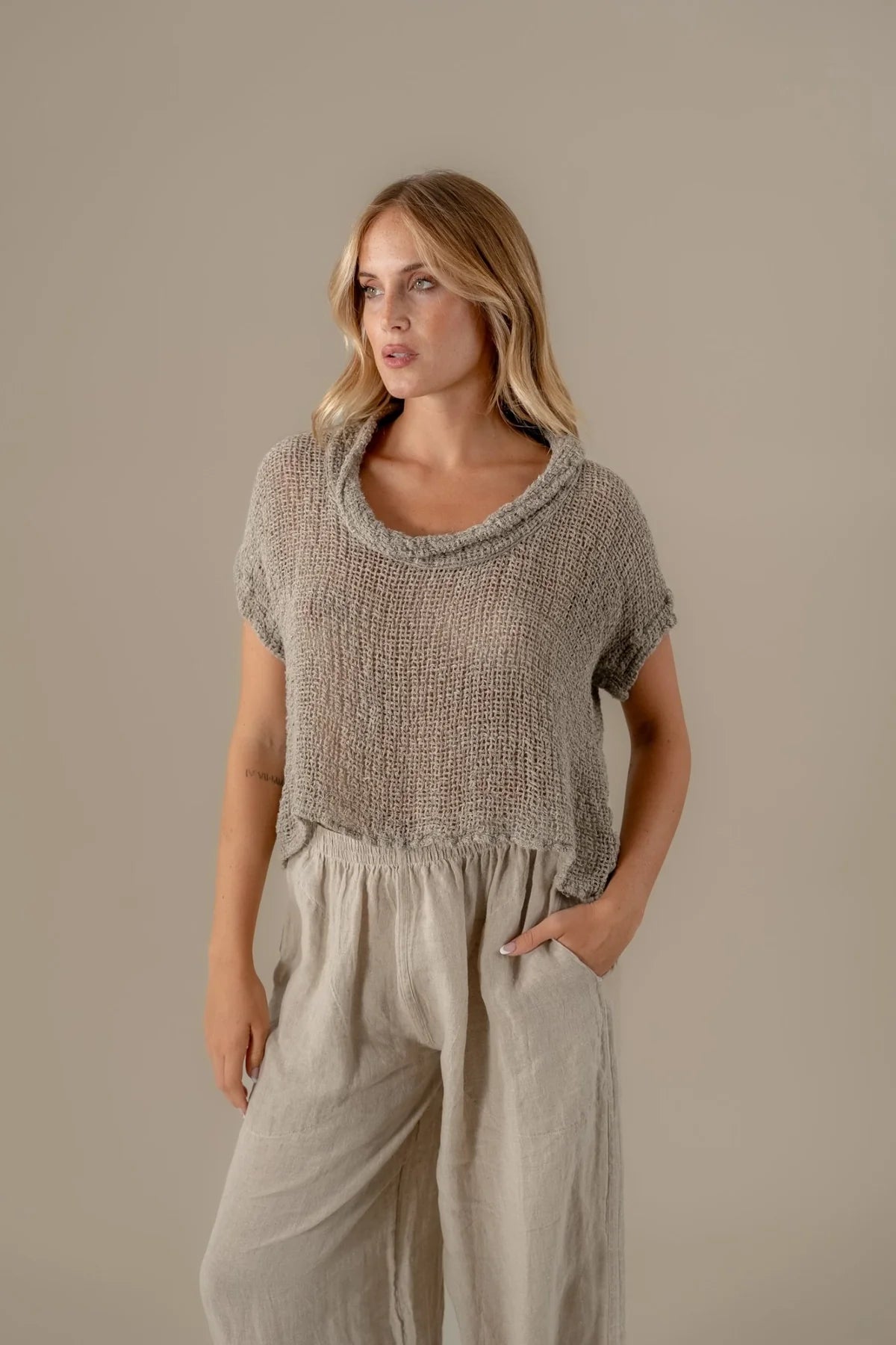 La Bottega Di Brunella - Top Maat Campagna. Latte. WHITE