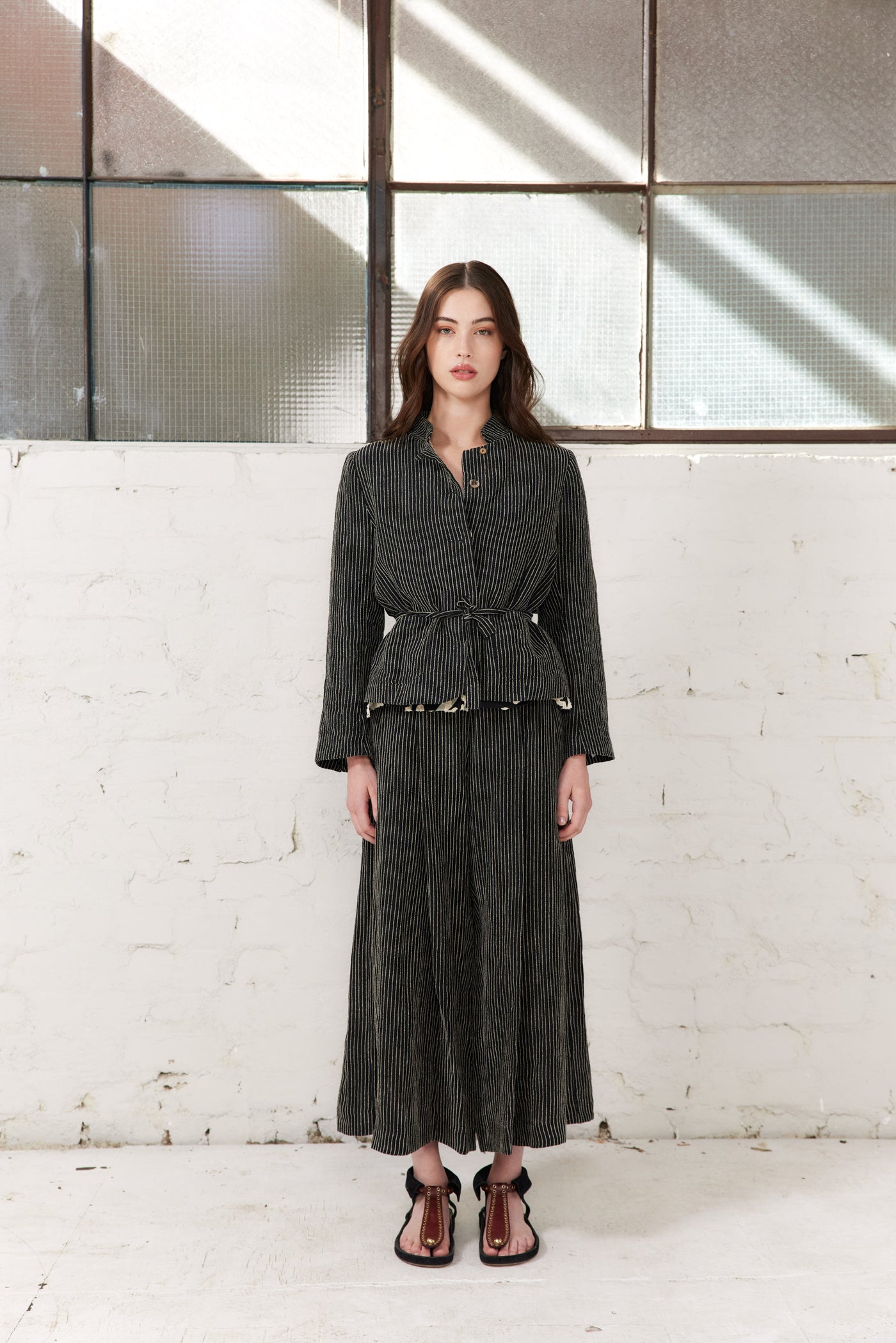 Vale and Ward. Claudia Jacket. Black Stripe.