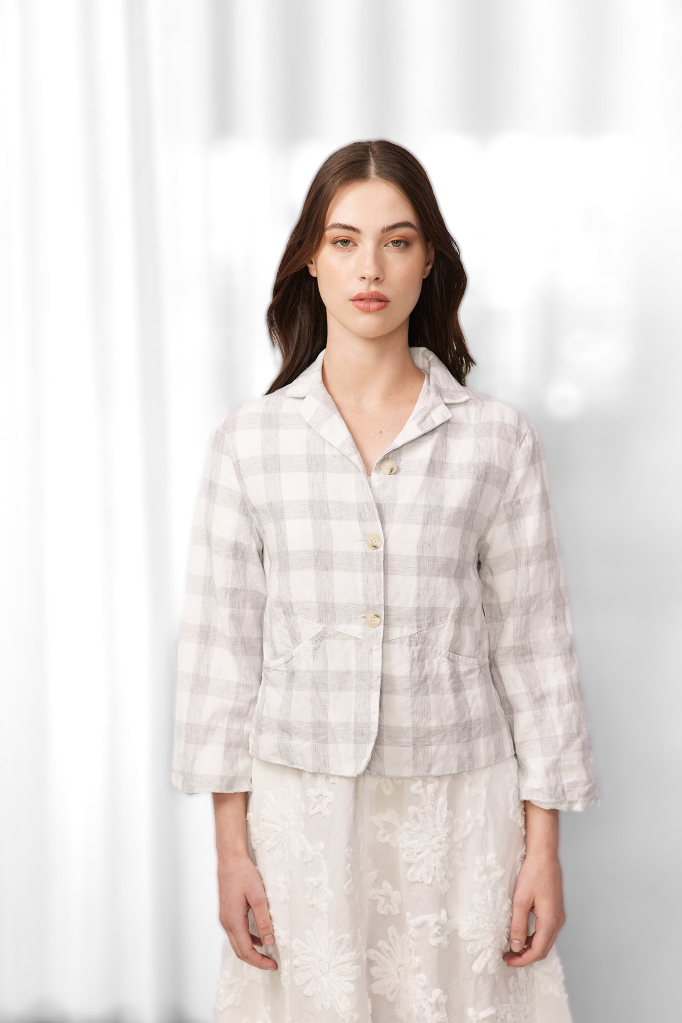 Vale and Ward - Eadie Jacket. Ash Check.