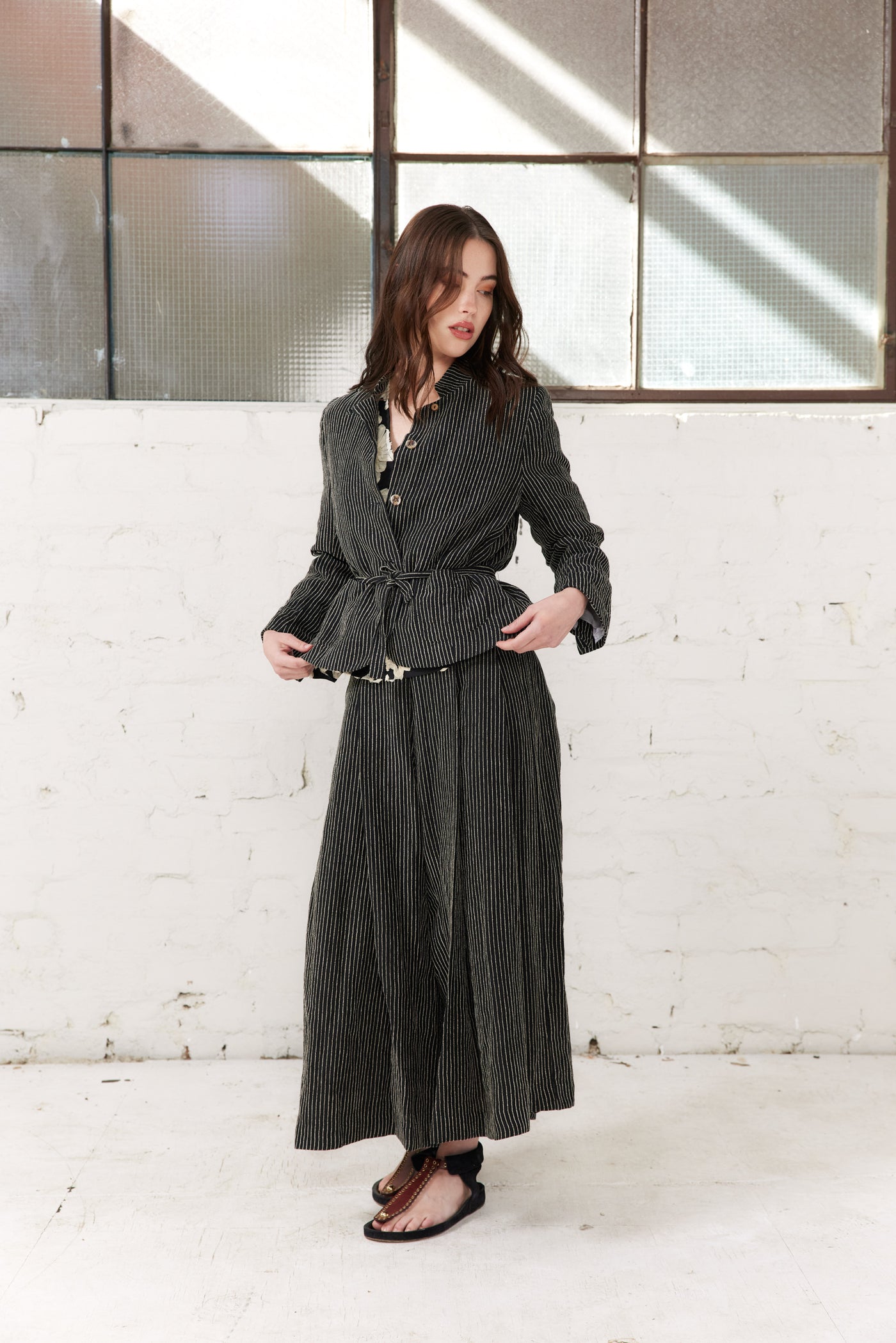 Vale and Ward. Claudia Jacket. Black Stripe.