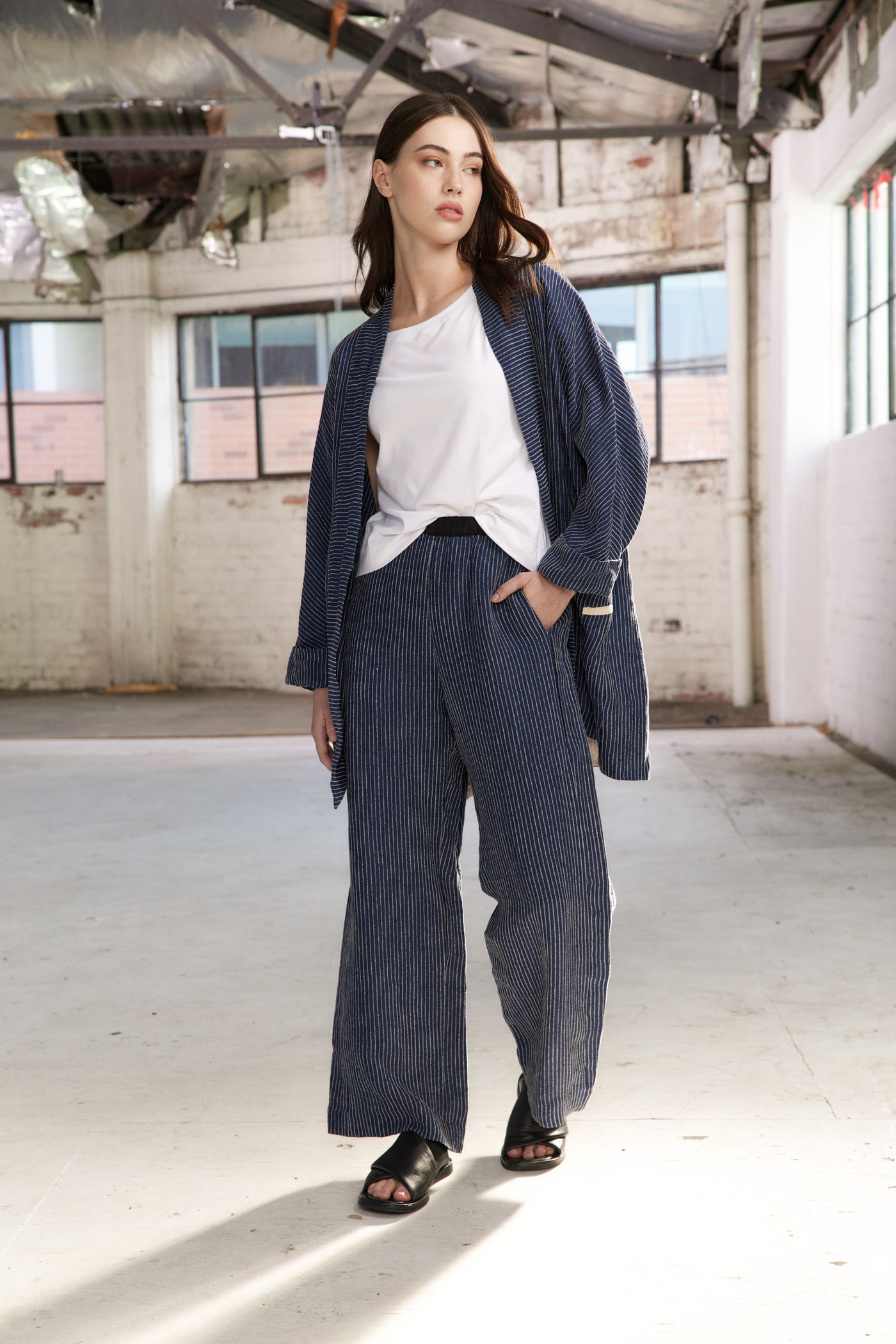 Vale and Ward - Joni Jacket. Navy Stripe