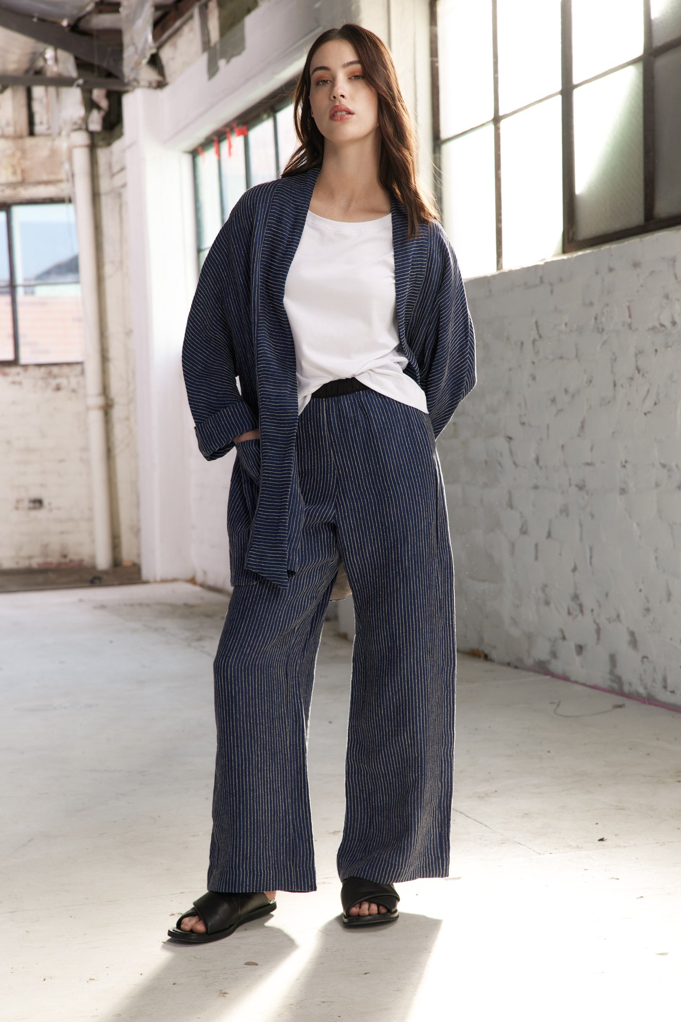 Vale and Ward - Joni Jacket. Navy Stripe