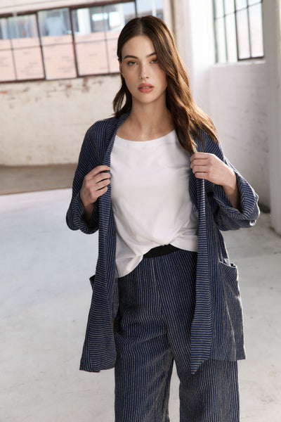 Vale and Ward - Joni Jacket. Navy Stripe