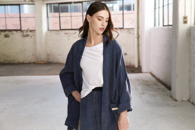 Vale and Ward - Joni Jacket. Navy Stripe