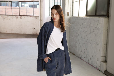 Vale and Ward - Joni Jacket. Navy Stripe