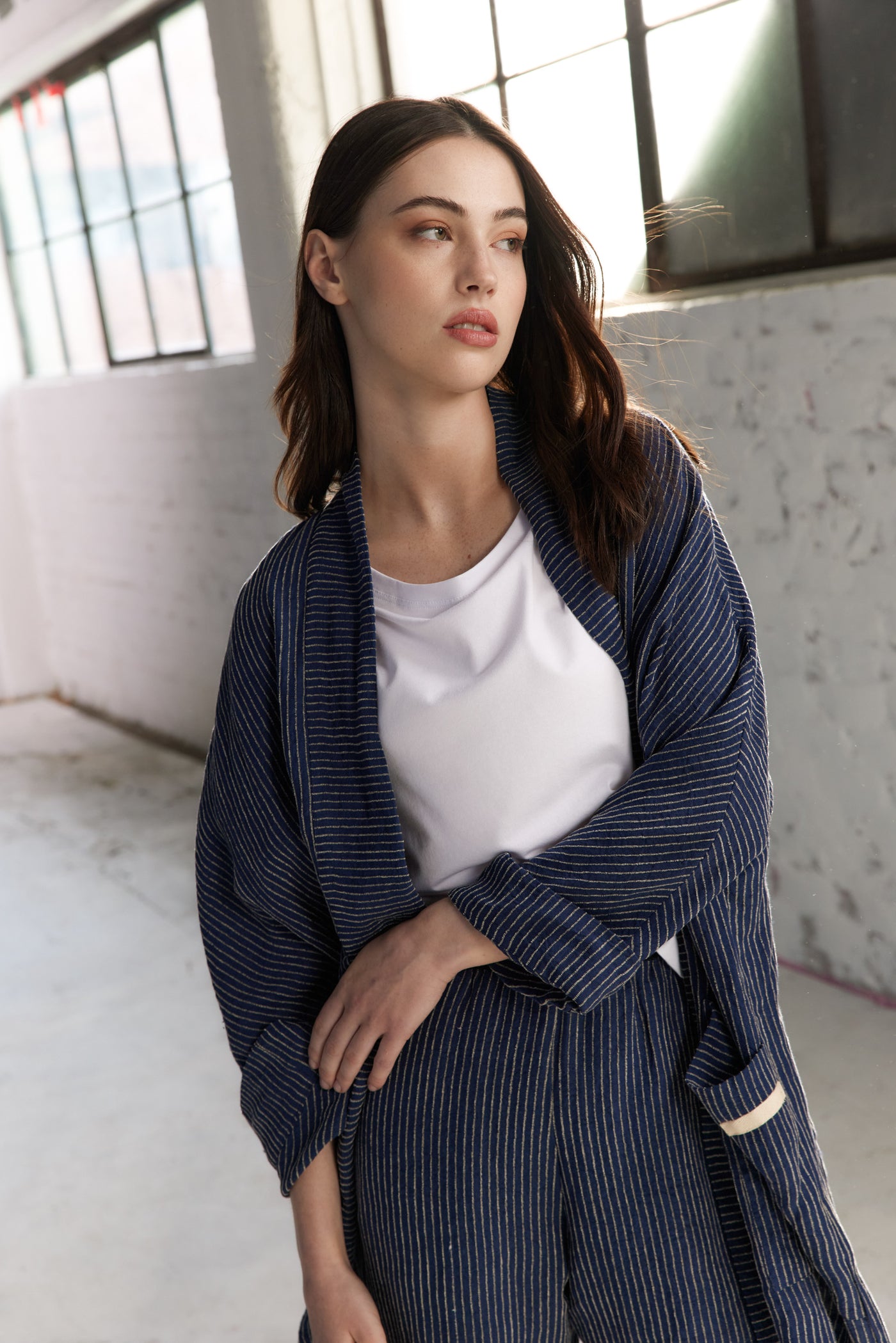 Vale and Ward - Joni Jacket. Navy Stripe