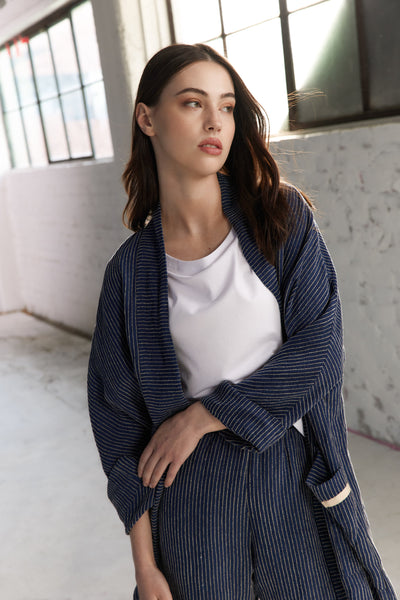 Vale and Ward - Joni Jacket. Navy Stripe