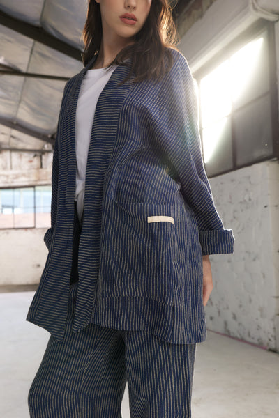 Vale and Ward - Joni Jacket. Navy Stripe