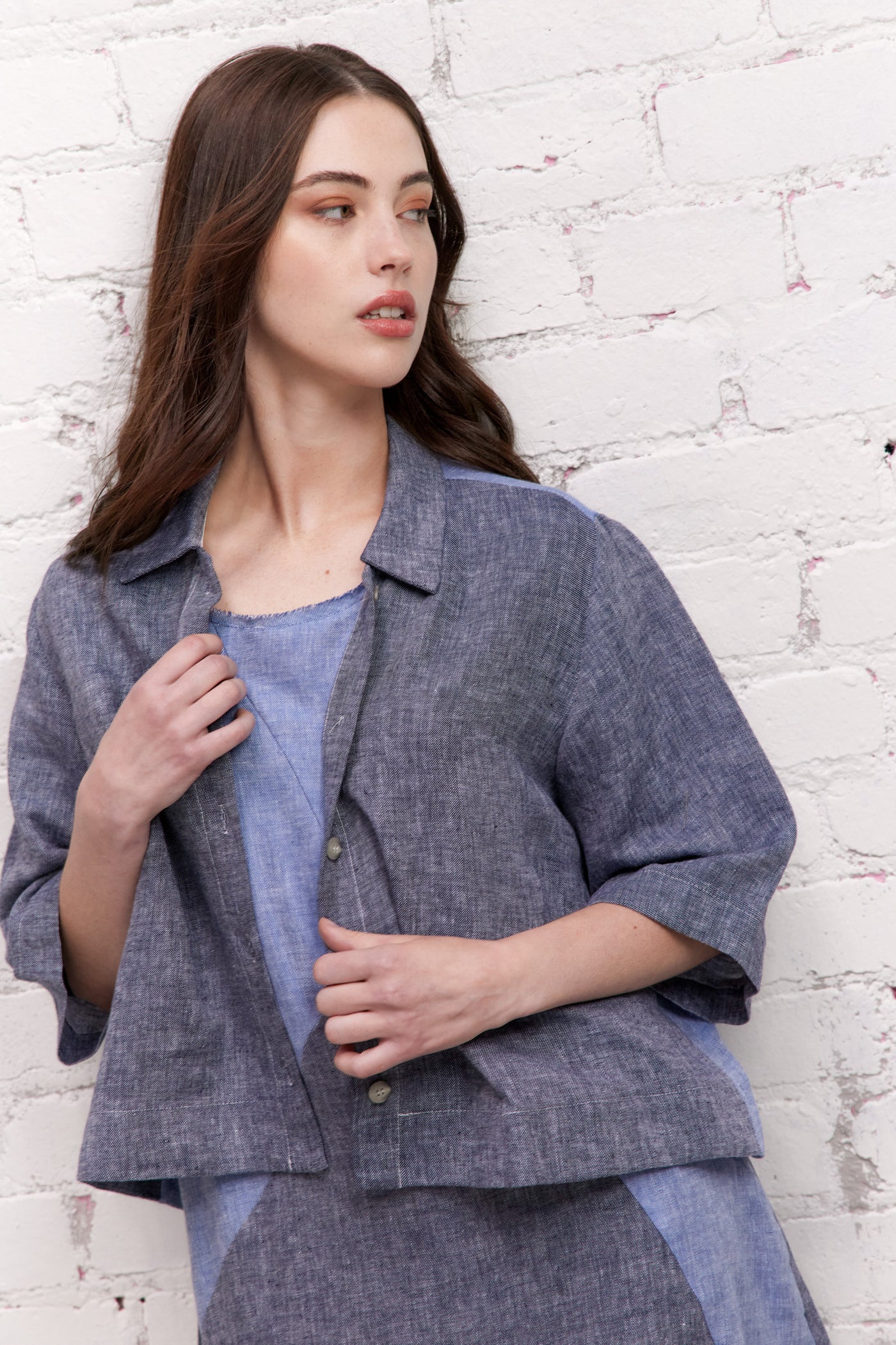 Vale and Ward - Hannah Top. Chambray.