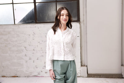 Vale and Ward - Clementine Top. White Floral.