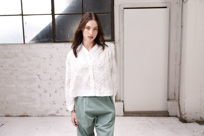 Vale and Ward - Clementine Top. White Floral.