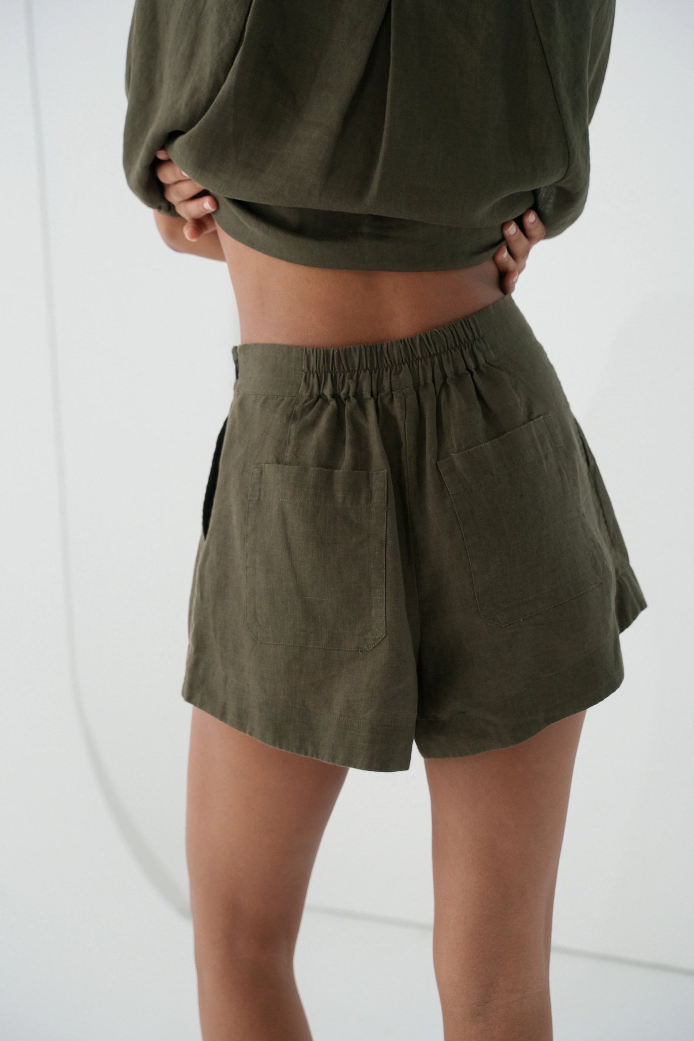 Lilly Pilly Gaia shorts. Khaki.