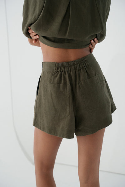 Lilly Pilly Gaia shorts. Khaki.