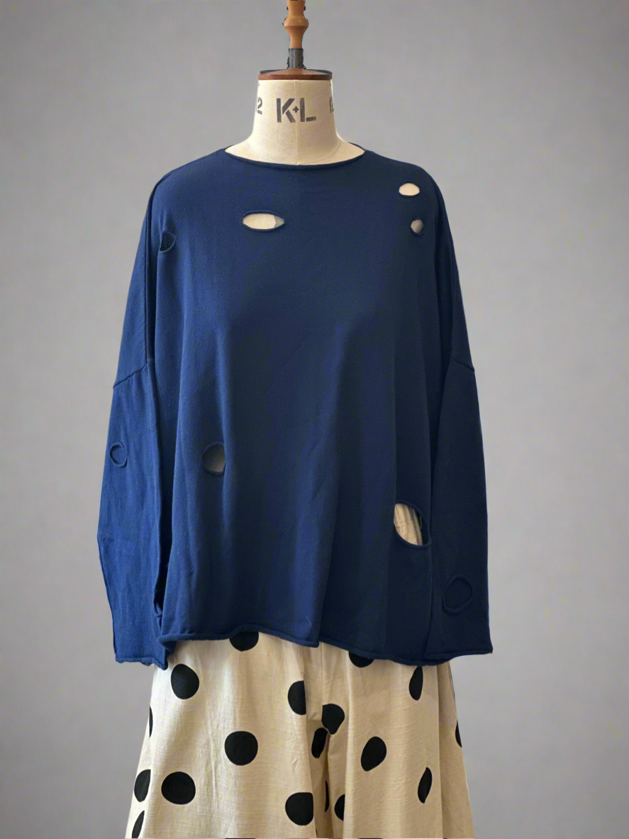 La Vaca Loca - Arena Knitted Top. BLUE.