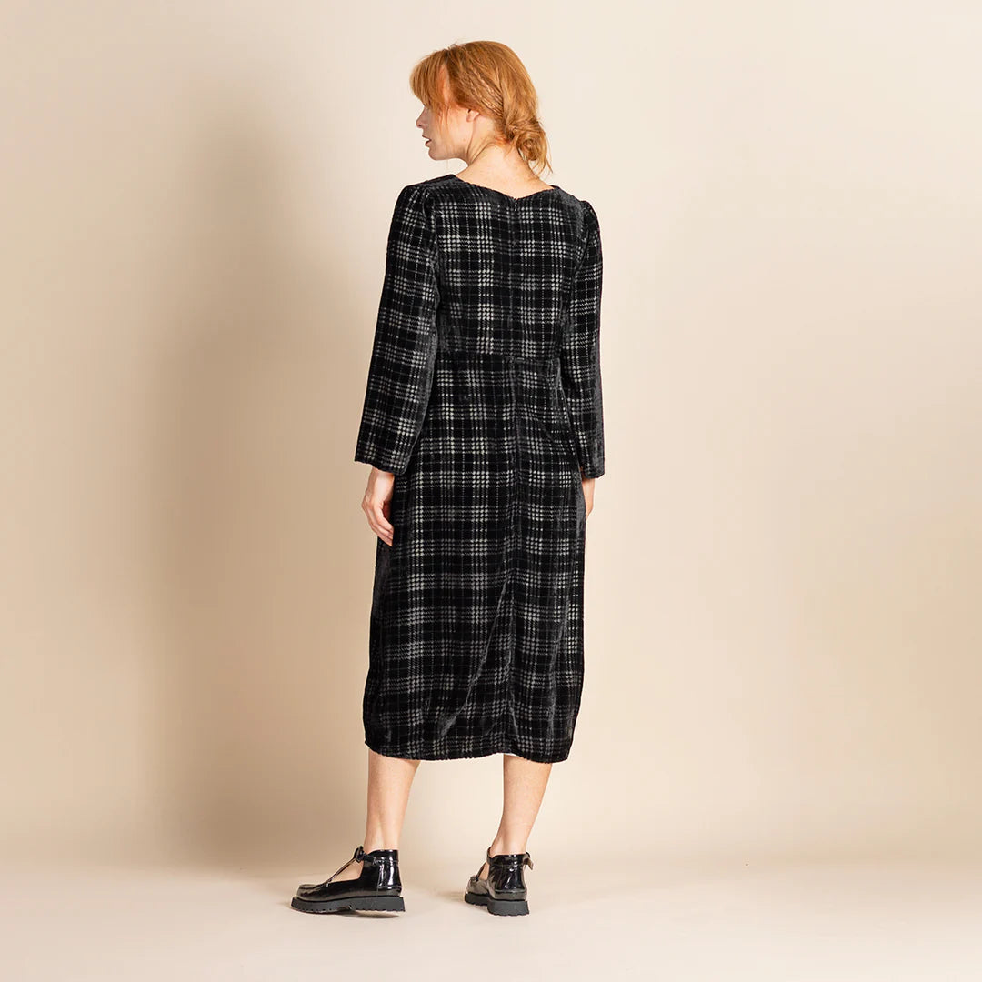 Megan Salmon - Tartan Giselle dress. Black Ivory