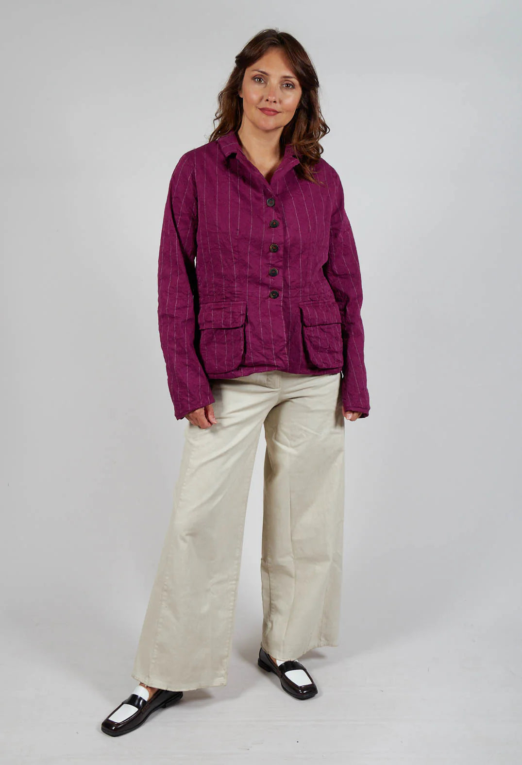 Hannoh Wessel - Vittorina jacket. Mulberry stripe. – Rare Threads