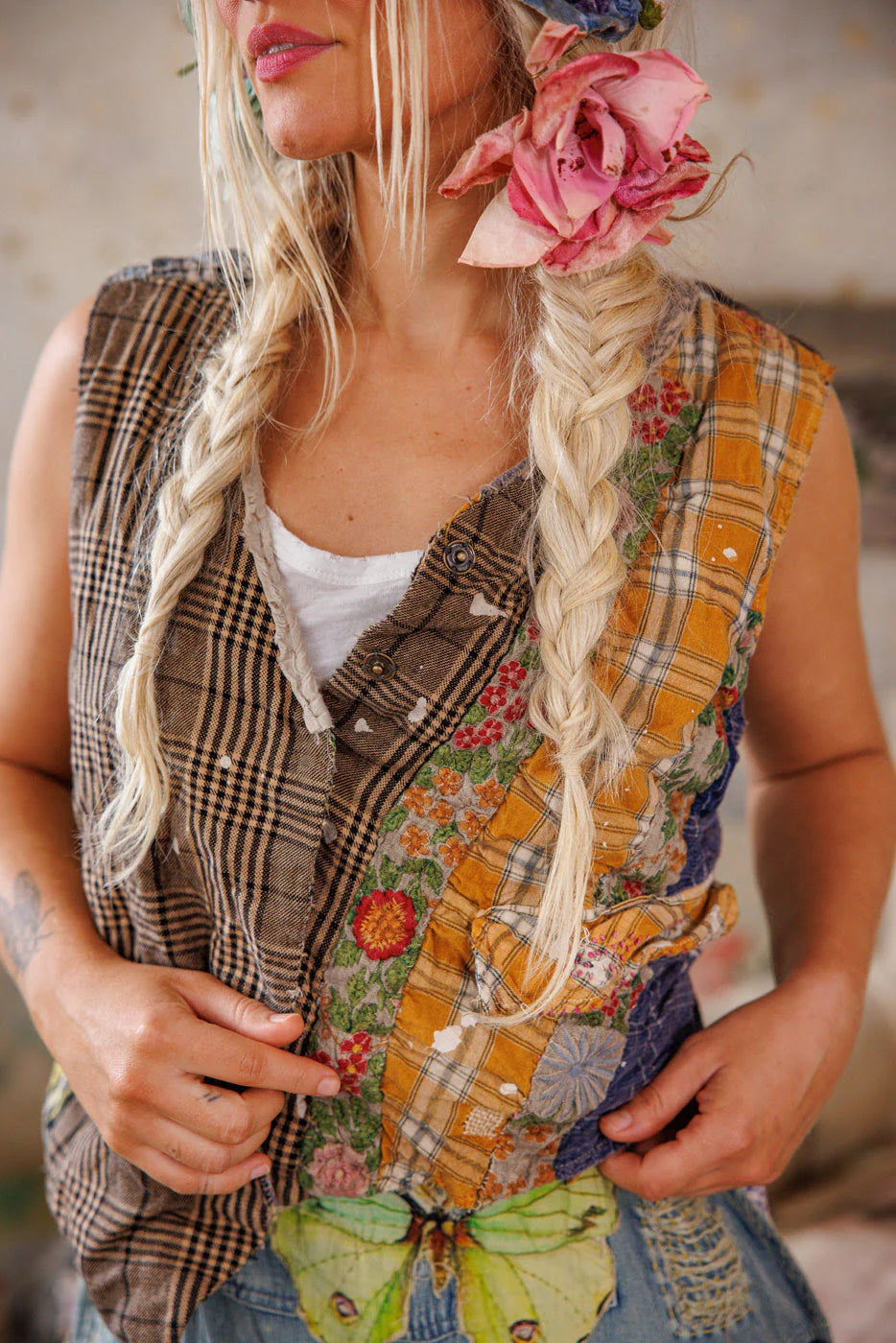 Magnolia Pearl - PATCHWORK ANDRIY VEST. Madras.