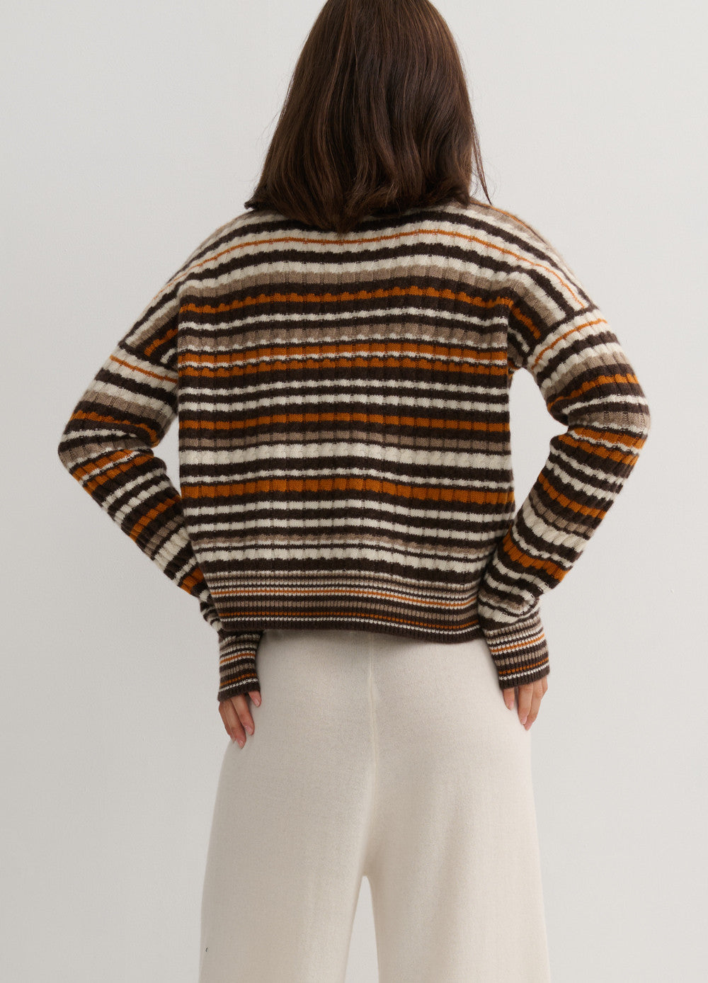 Cashmerism - GOLDEN DUNE CASHMERE CABLE KNIT CROP CREW.