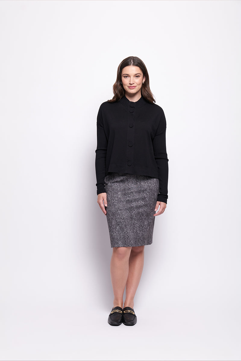 Foil - CFO7998 Early Riser Cardigan. Black
