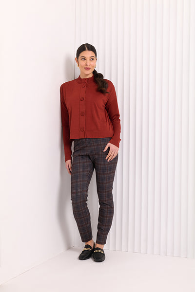 Foil - CFO7998 Early Riser Cardigan. Intense Rust