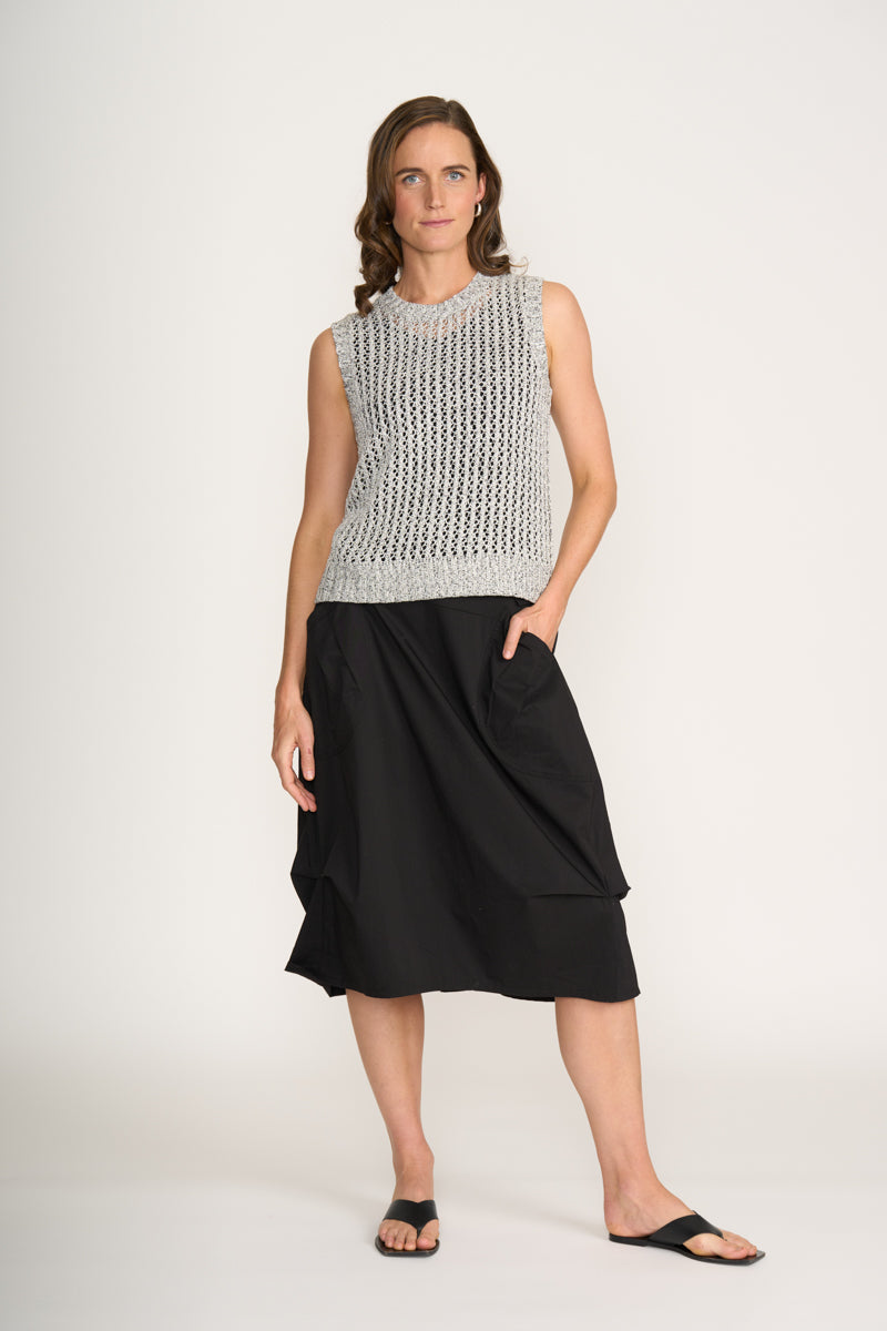 Foil - In Tucks Skirt CFO8358. Black.