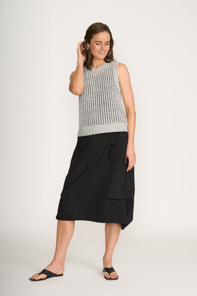 Foil - In Tucks Skirt CFO8358. Black.
