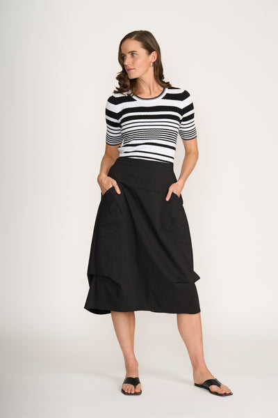 Foil - In Tucks Skirt CFO8358. Black.