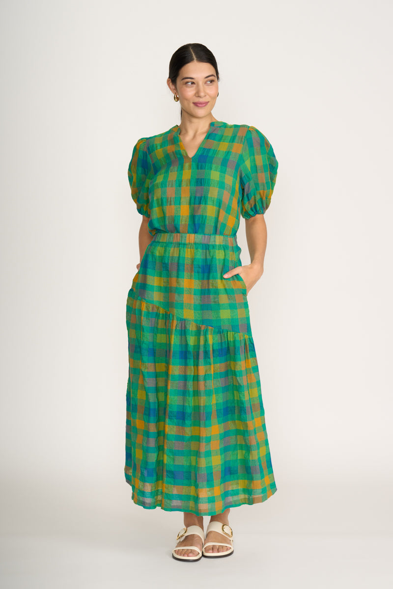 Foil - Checkmate Skirt CFO8340. Green Check.