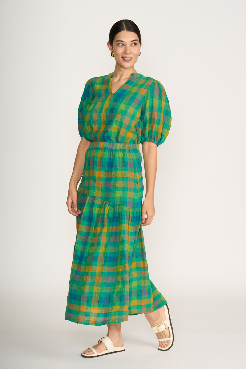 Foil - Checkmate Skirt CFO8340. Green Check.