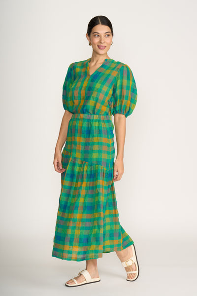 Foil - Checkmate Skirt CFO8340. Green Check.