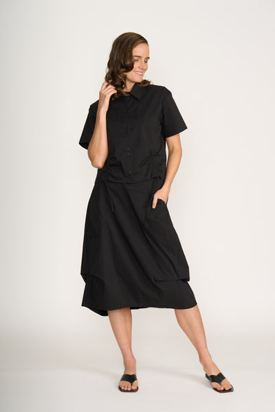 Foil - In Tucks Skirt CFO8358. Black.