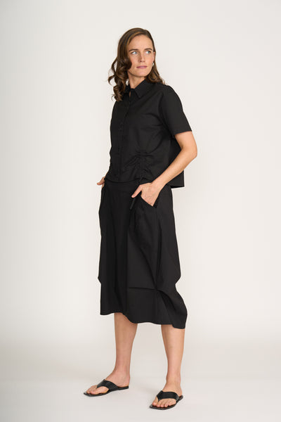 Foil - In Tucks Skirt CFO8358. Black.