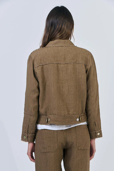 Naturals by O&J - GA30 Linen Jacket. Tobacco.