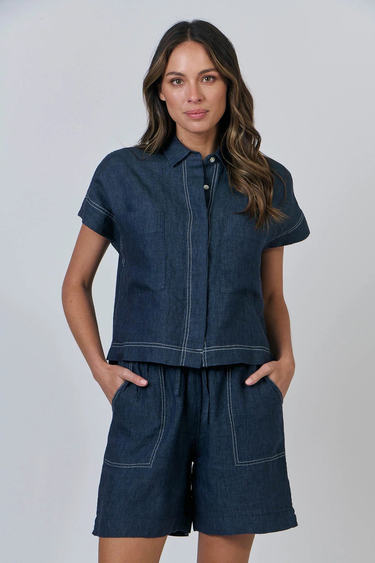 Naturals by O&J - GA533 Blouse. Poseidon.